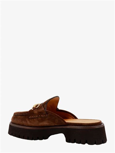 brown gucci mule